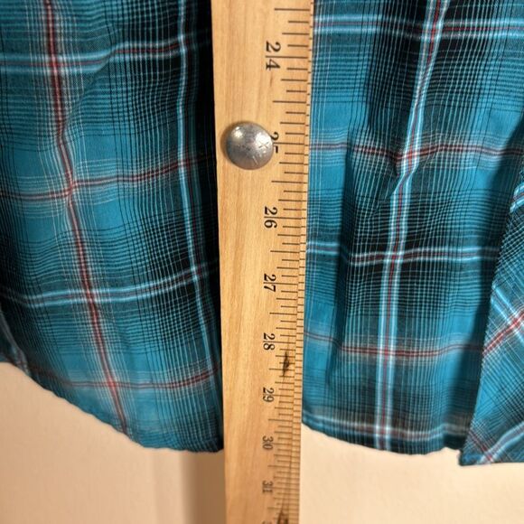Vtg wrangler western pearl snap plaid button down long sleeve shirt size XL - Picture 7 of 8